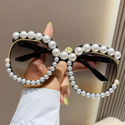 Women's Heart Shaped Pearl Sunglasses