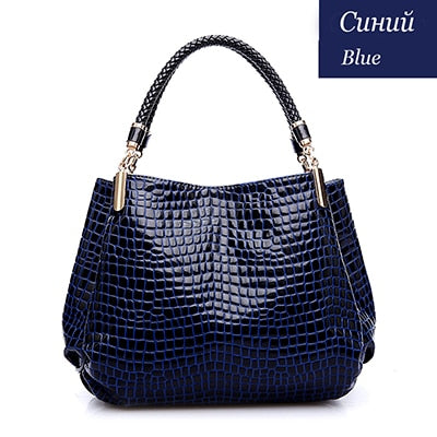 Women's Crocodile Print Leather Handbag