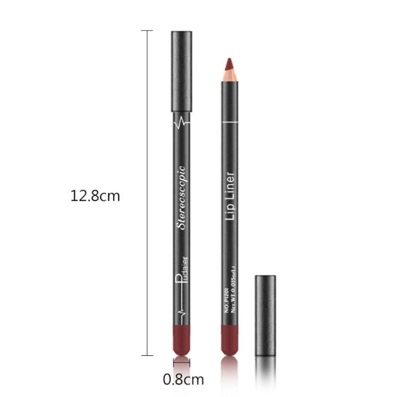 12 Color Waterproof Matte Lip Liner Set