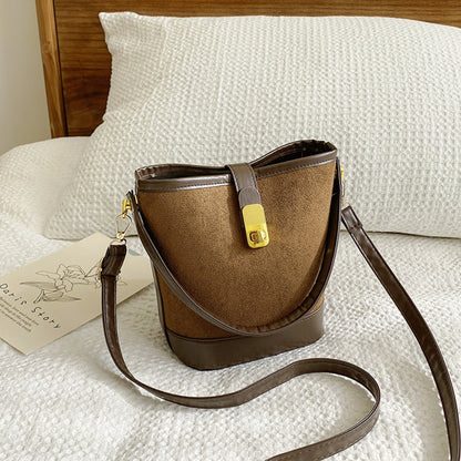 Women's Leather Bucket Crossbody Bag