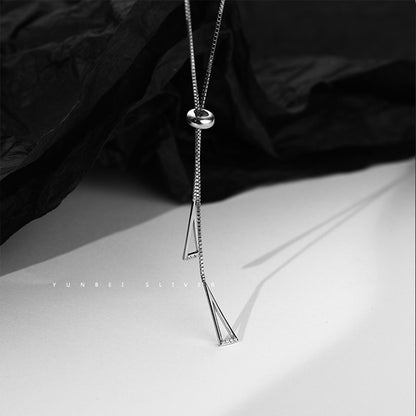 Women's 925 Sterling Silver Geometric Triangle Necklace