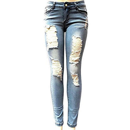 Women's Fashion Ripped Skinny Jeans