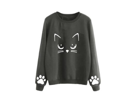 Women's Cat Print Sweatshirt