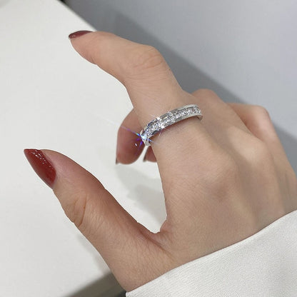 Women's Single and Double Full of Diamonds Fashion Ring