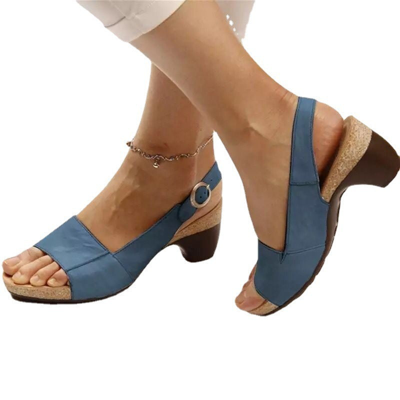 Women's Fish Mouth Heel Sandals