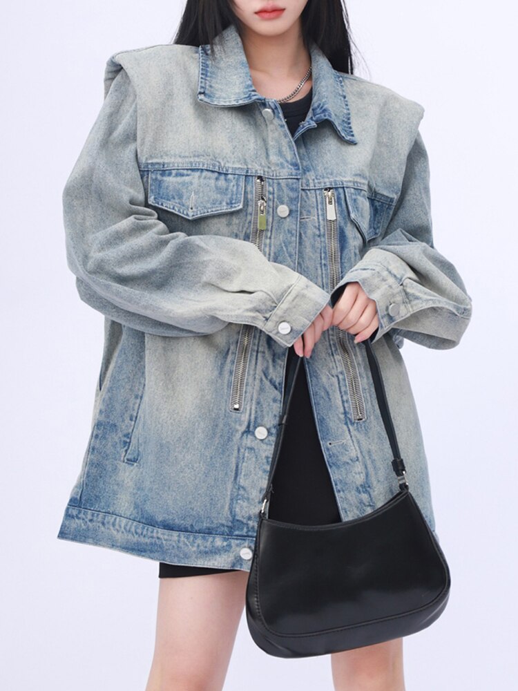 Women's Oversized Loose Fit Jean Jacket