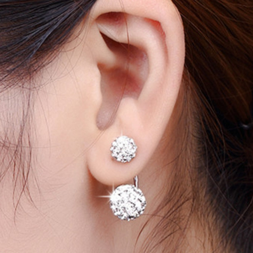 Women's Crystal Ball Princess Stud Earrings