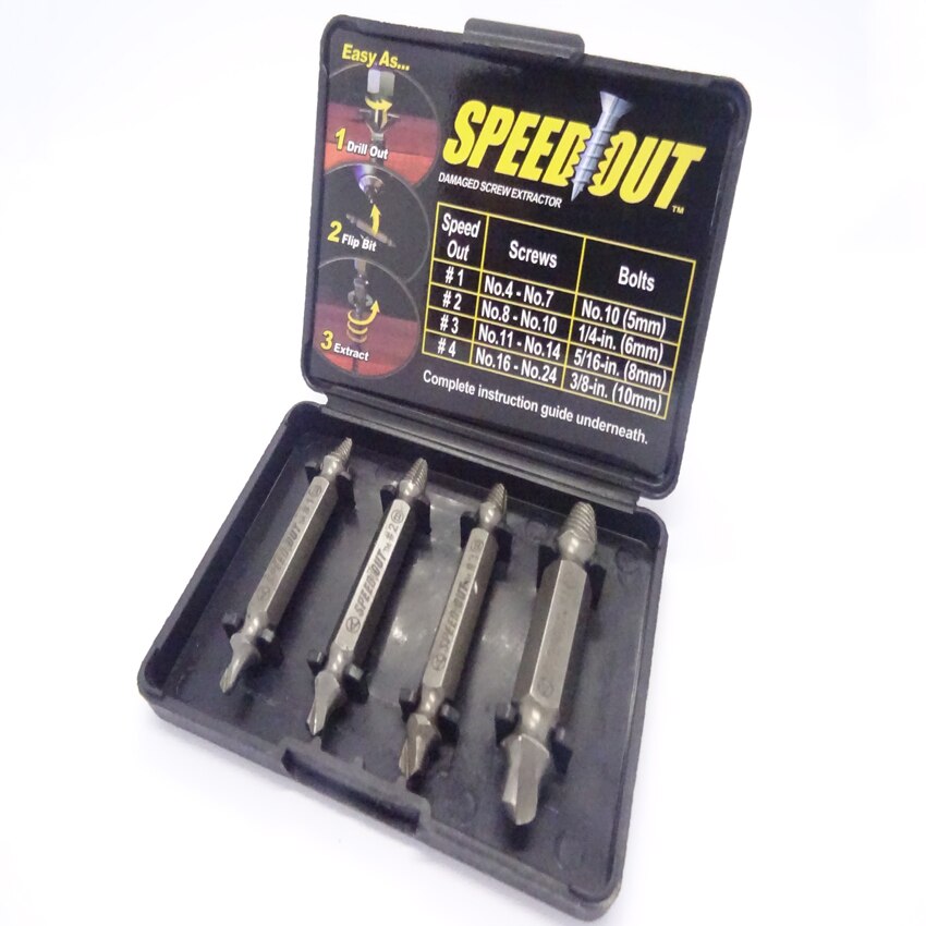 4pc Damaged Screw Extractor Drill Bit Set