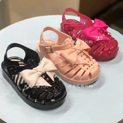 Infant/Toddler Girl's Roman Bow Jelly Sandals