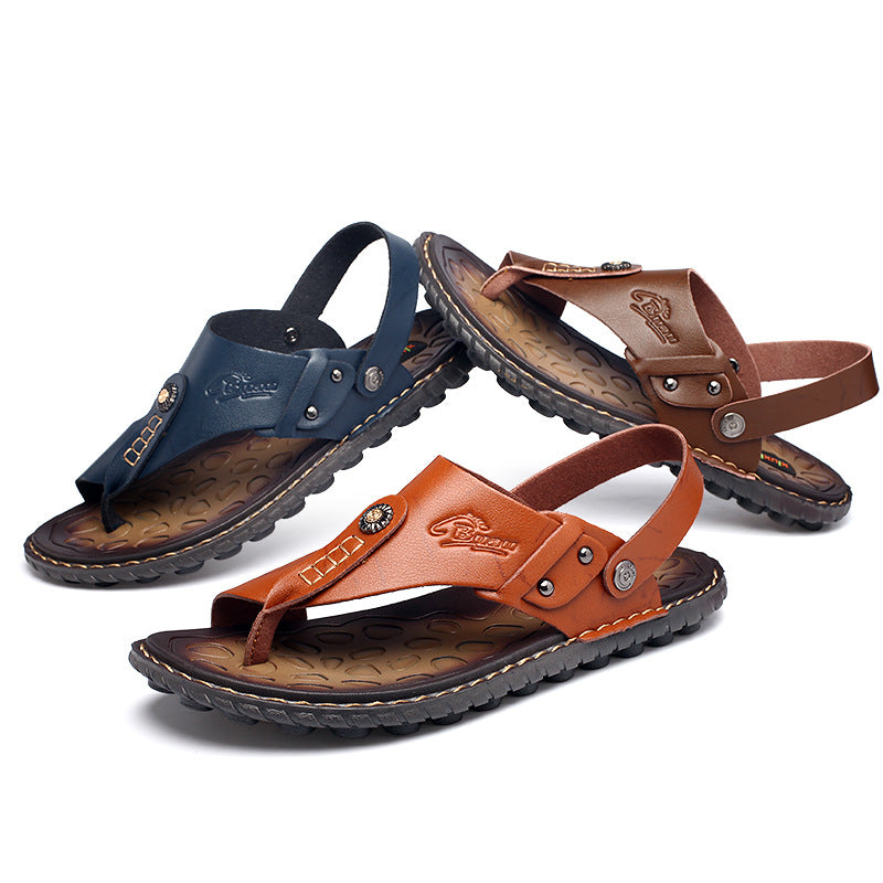 Men's Leather Open-Toes Sandals