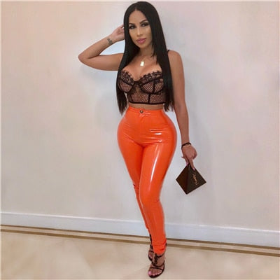 Women's Stretch Leather Fashion Pants