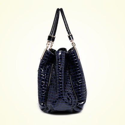 Women's Crocodile Print Leather Handbag