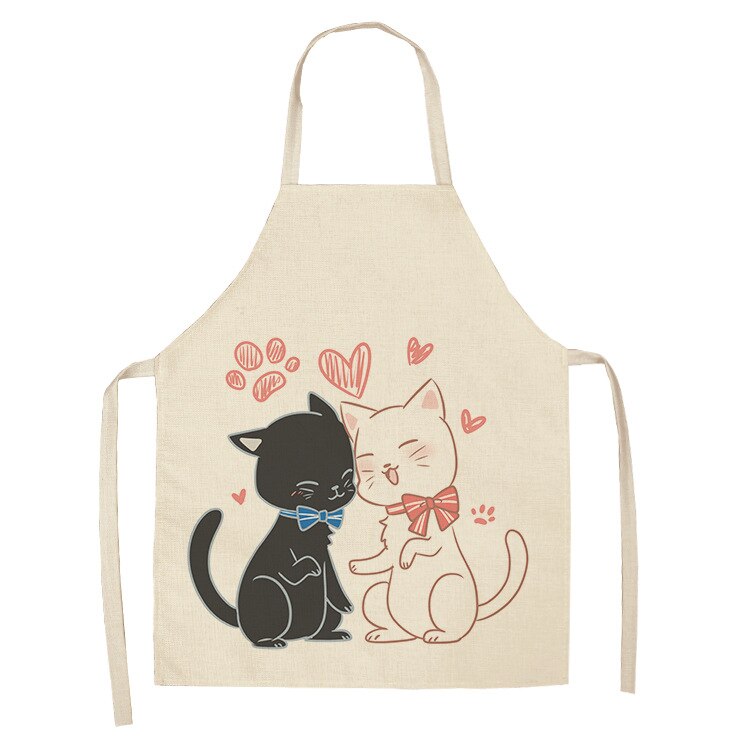 Cat-Print Kitchen Apron