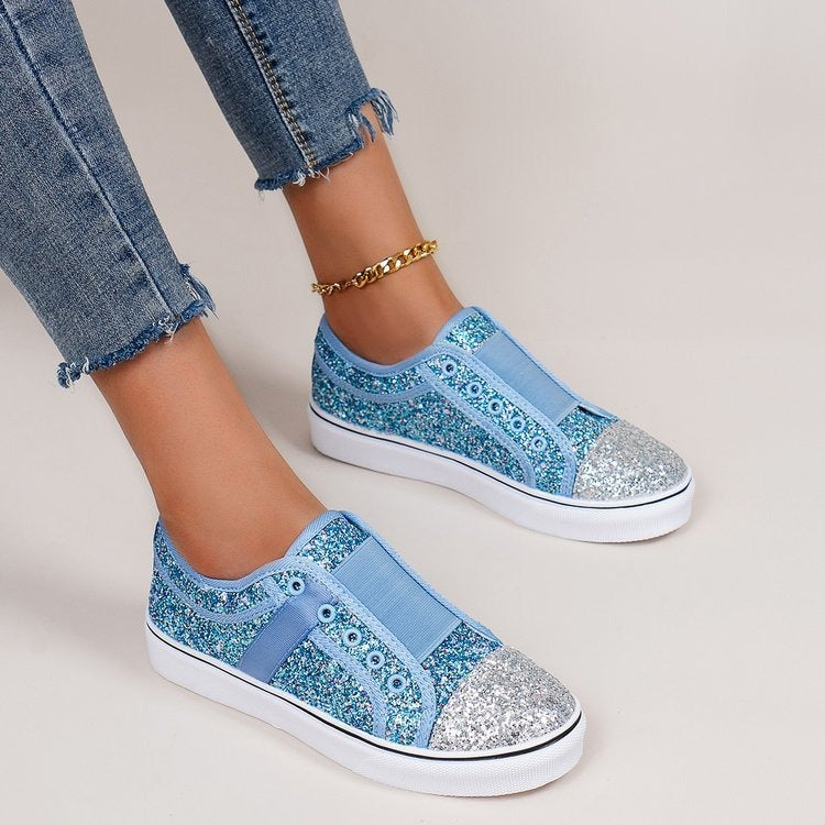 Women's Colorful Sequin Canvas Shoes