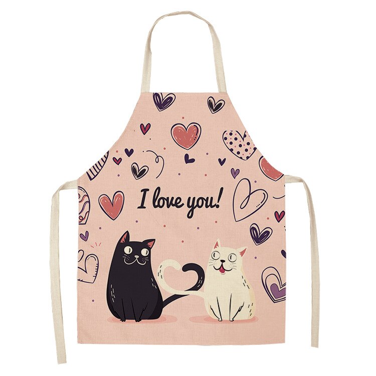 Cat-Print Kitchen Apron