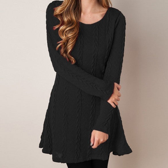 Women's Loose Knit Casual Sweater Dress