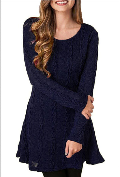 Women's Loose Knit Casual Sweater Dress