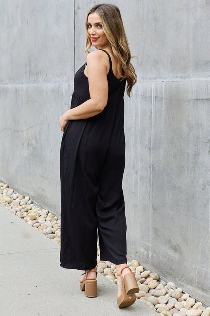 Women's Wide Leg Button Down Jumpsuit