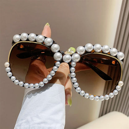 Women's Heart Shaped Pearl Sunglasses