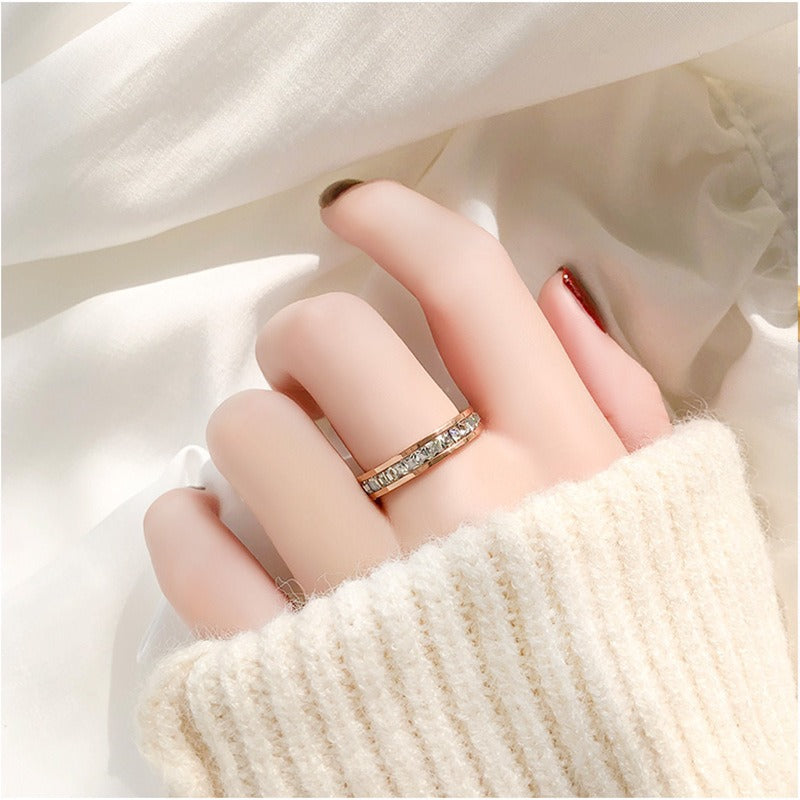 Women's Single and Double Full of Diamonds Fashion Ring