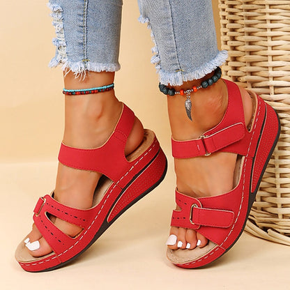 Women's Velcro Strap Wedge Sandals