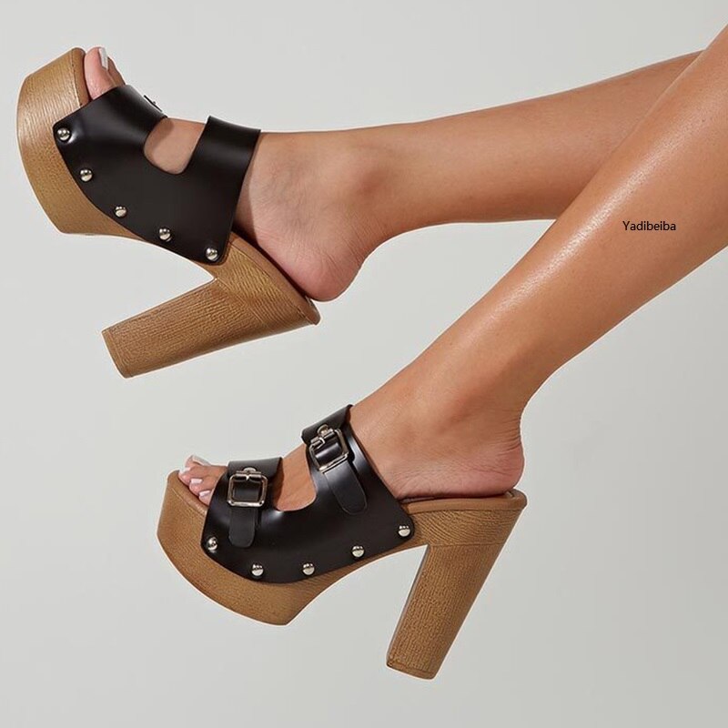 Women's Rivet Style Platform Heels