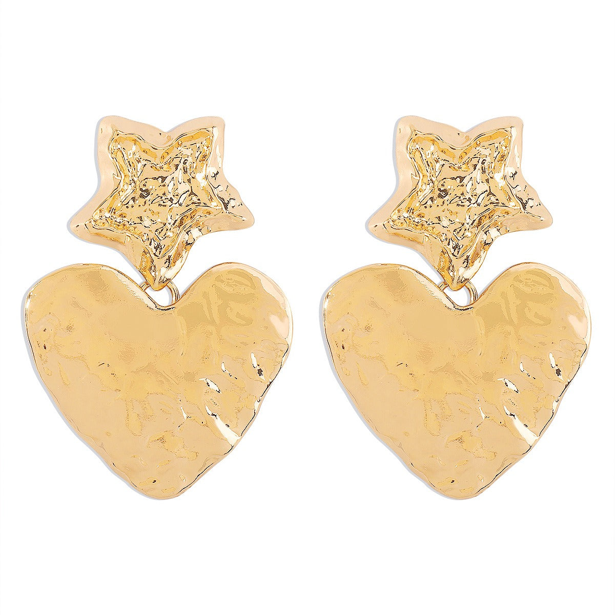 Women's Vintage Look Heart and Star Earrings