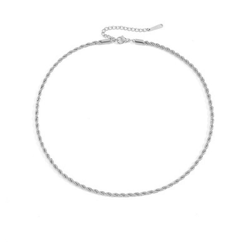 Women's Gold Plated 3mm/4mm Twist Necklace