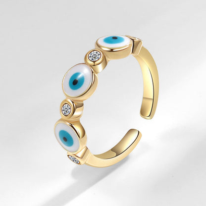 Women's Delicate Eyes Adjustable Ring