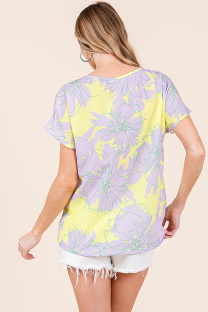 Women's Floral Short Sleeve T-Shirt