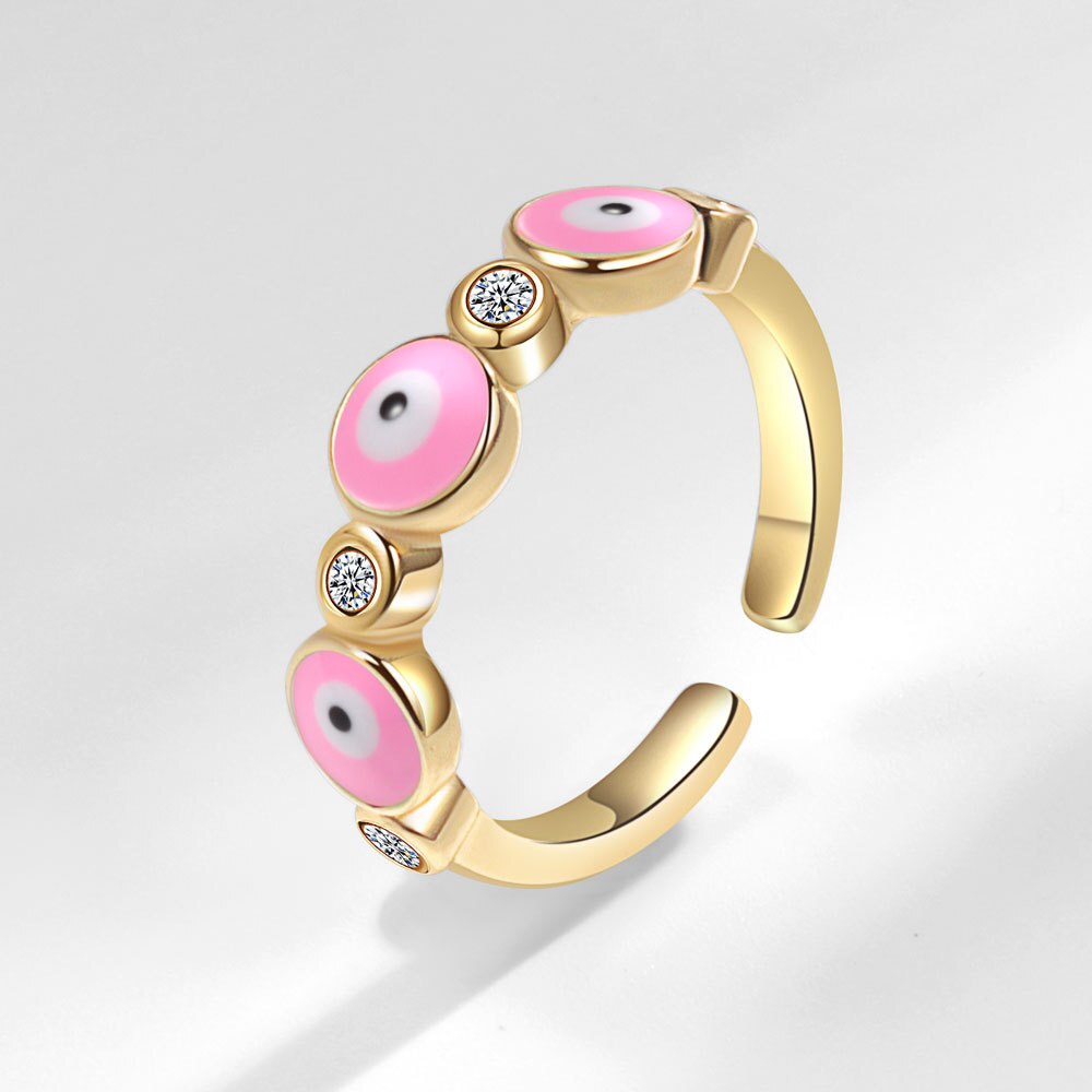 Women's Delicate Eyes Adjustable Ring