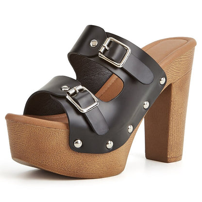 Women's Rivet Style Platform Heels