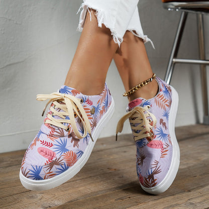 Women's Flower Print Casual Shoes