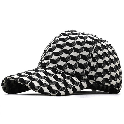 Unisex Men's/Women's Plaid Design Adjustable Baseball Cap