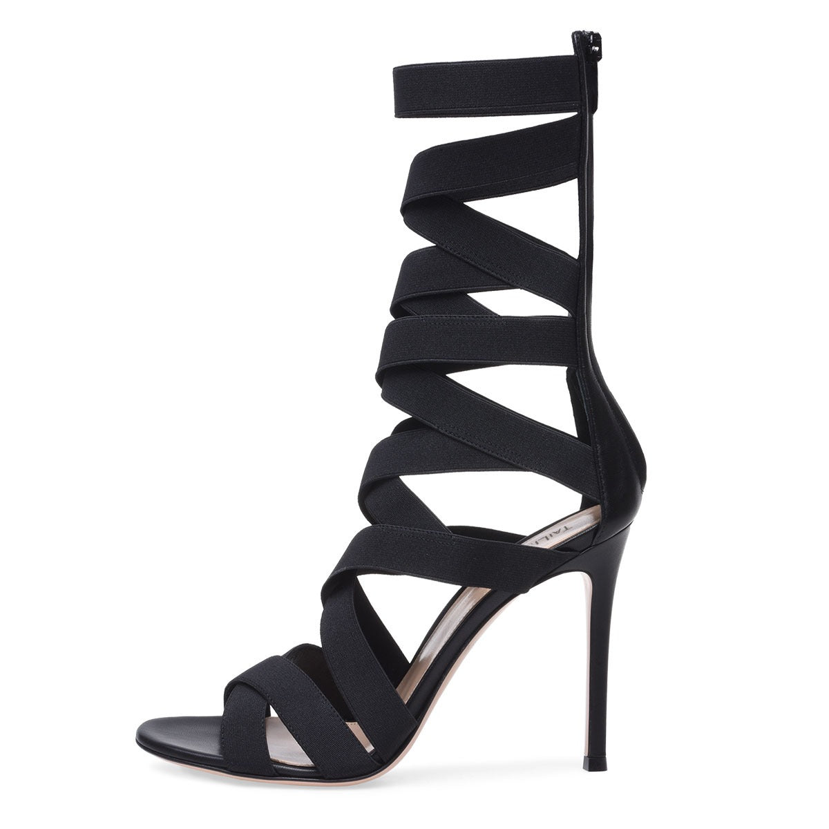 Women's Black Strap Wrap High Heels