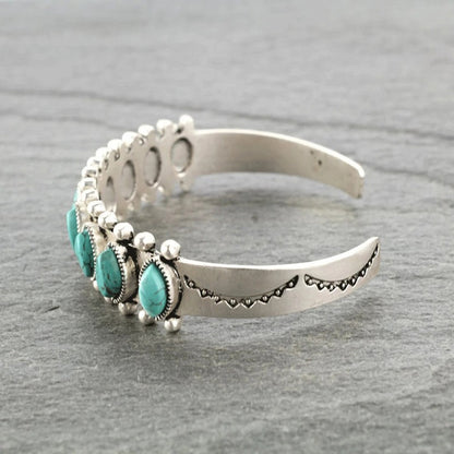 Women's Bohemian Natural Turquoise Cuff Bracelet