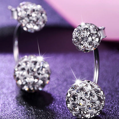 Women's Crystal Ball Princess Stud Earrings