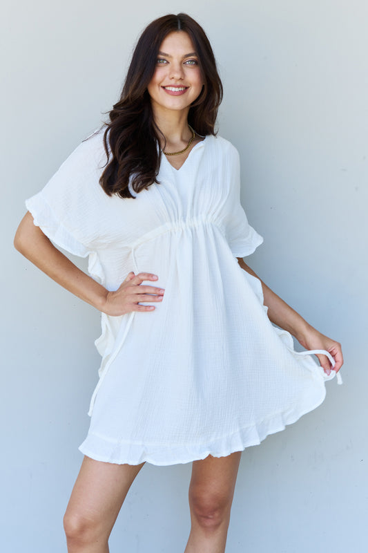 Ninexis Out Of Time Ruffle Hem Dress with Drawstring Waistband