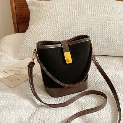 Women's Leather Bucket Crossbody Bag