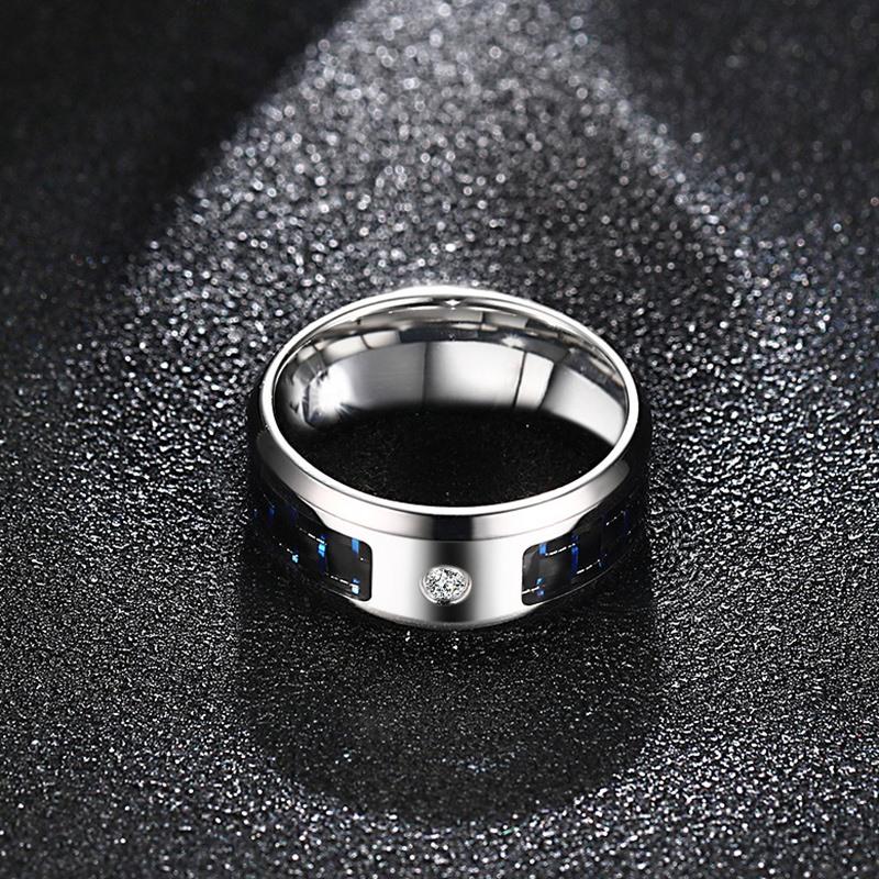 Men's Stainless Steel 8mm CZ Ring