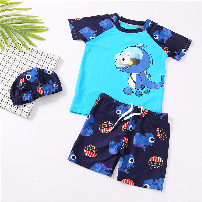 Boy's Dinosaur Print Swimwear Set