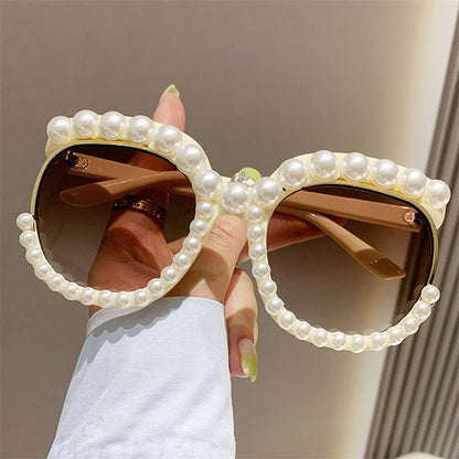 Women's Heart Shaped Pearl Sunglasses