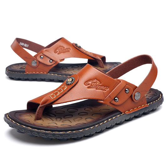 Men's Leather Open-Toes Sandals