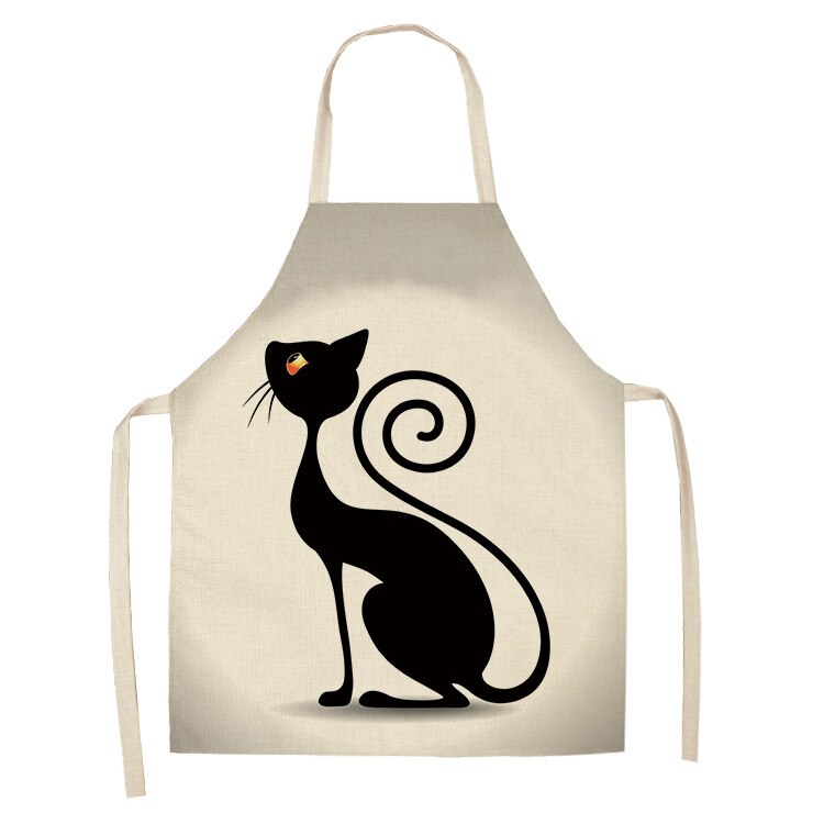 Cat-Print Kitchen Apron