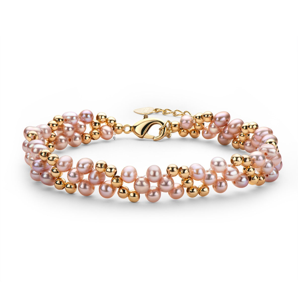 Women's 14K Gold Plated Wrapped Pearl Bracelet