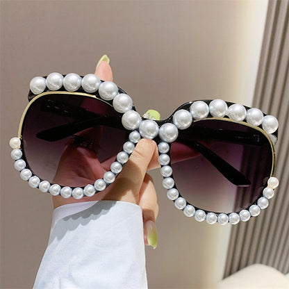 Women's Heart Shaped Pearl Sunglasses