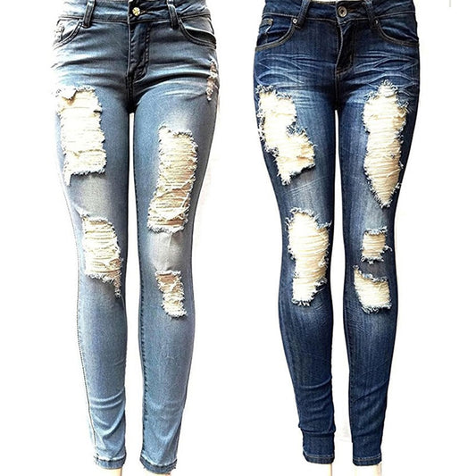 Women's Fashion Ripped Skinny Jeans