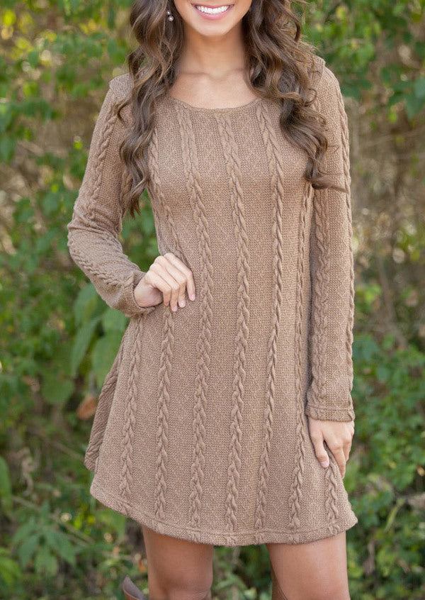 Women's Loose Knit Casual Sweater Dress