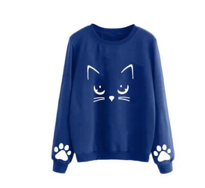 Women's Cat Print Sweatshirt