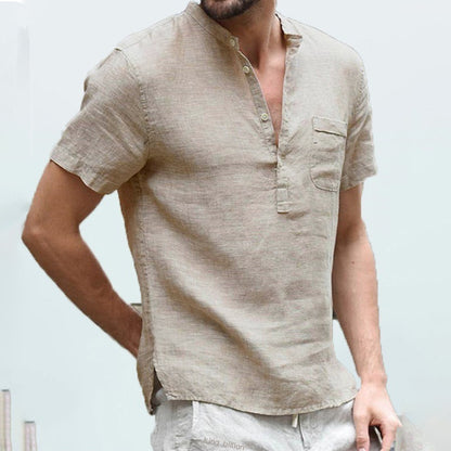 Men's Short Sleeve Linen Shirt